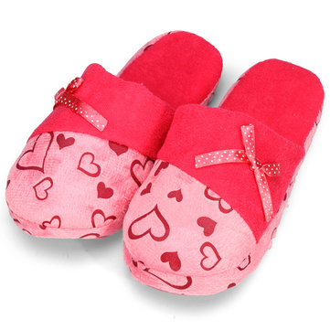 Sweet heart chaussures amour bande dessinée pantoufles papillon coton ménagers